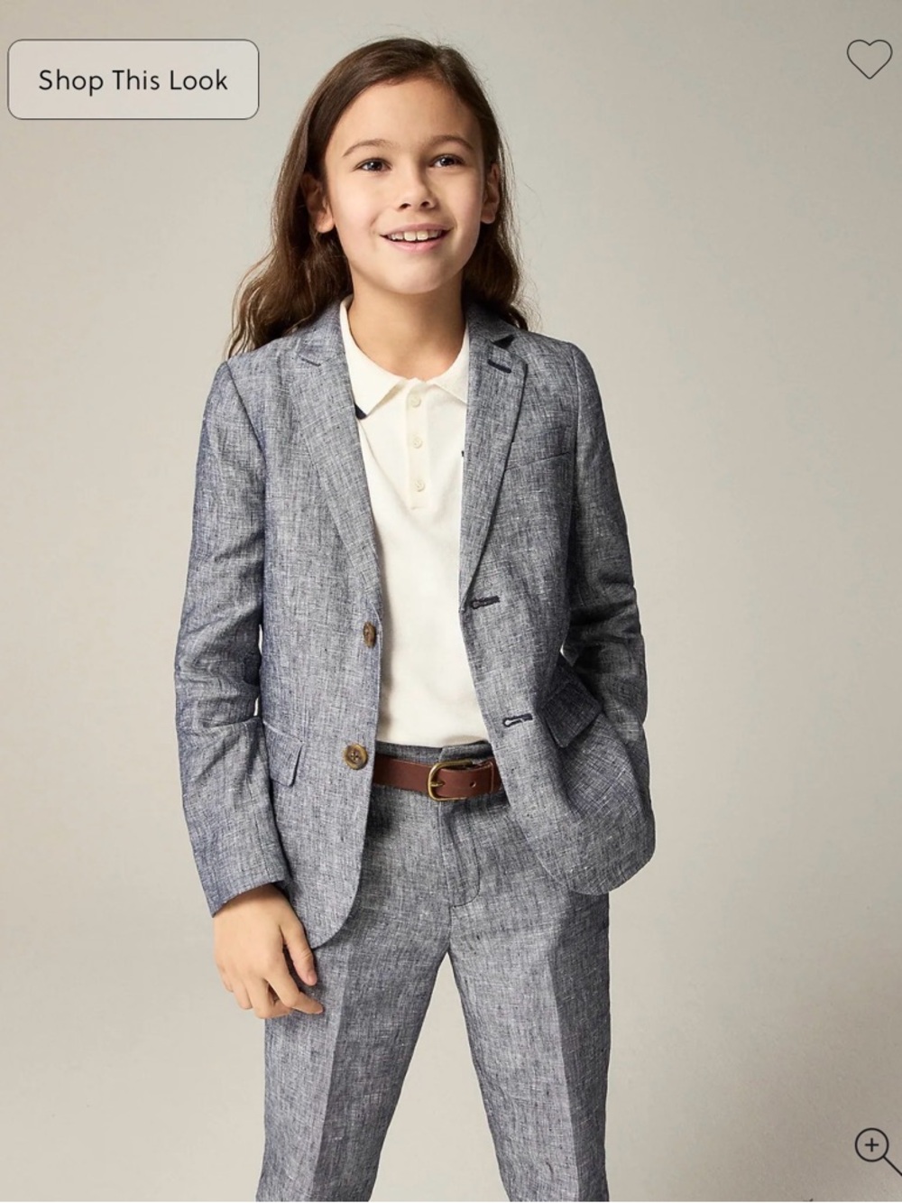 NWT- NEW Crew Crewcuts Boys' Lightweight Gray linen Suit Jacket & Pants Set - Picture 2 of 9